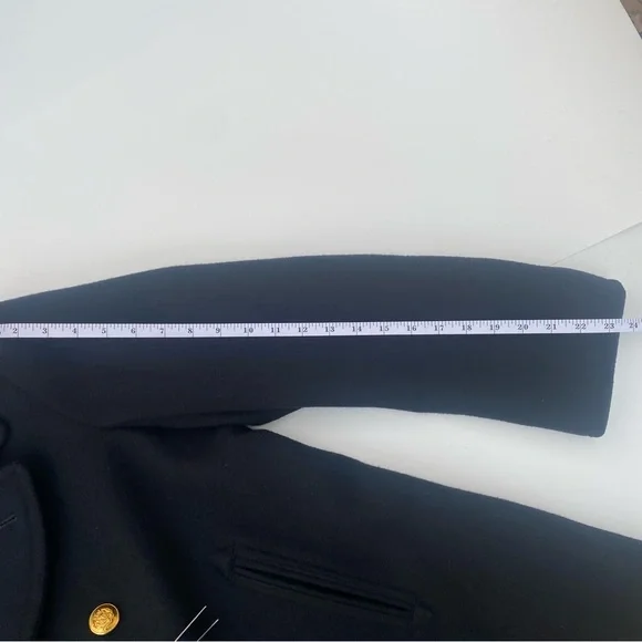 Sterlingwear Boston Double-Breasted Black Wool Navy Peacoat, 40R - Picture 16 of 16